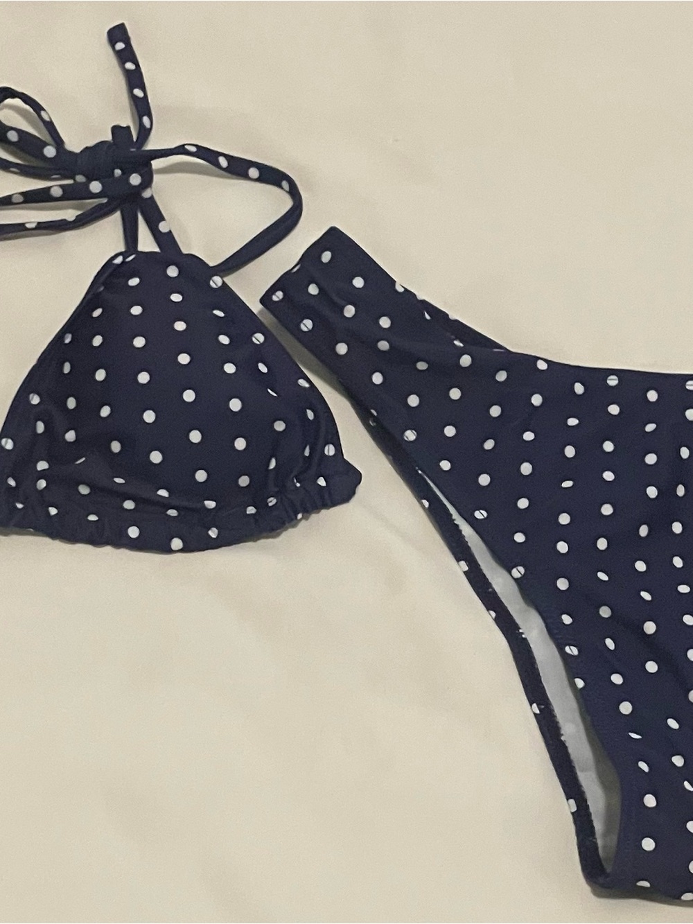 Women’s SHEIN L Two Piece Bikini Brand New Blue W/ White Polkadots